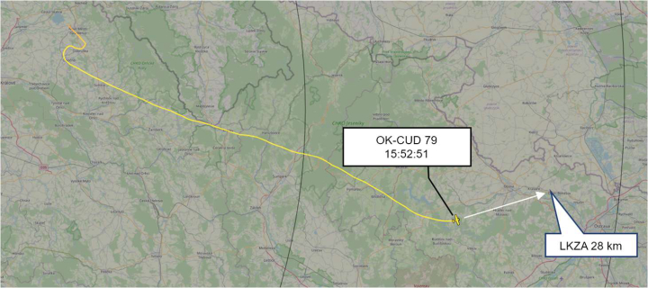 Ilustrace 2 z 5 ze zprávy ÚZPLN CZ-24-1726: Událost letadla ALTO NG na TINA (Ští)
