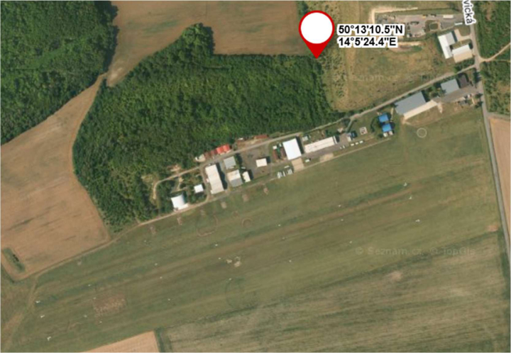 Ilustrace 2 z 3 ze zprávy ÚZPLN CZ-24-1340: Incident letadla K7 - Rhönadler na LKSN (Slaný)