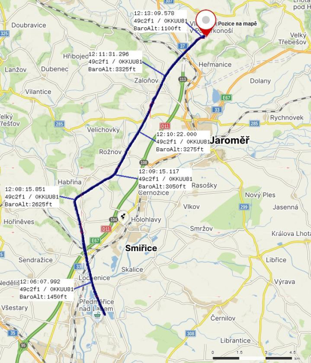 Illustration 1 of 2 from ÚZPLN report CZ-22-1204: Event aircraft TL2000 STING at POLE (u obce Vlčkovice v Podkrkonoší)