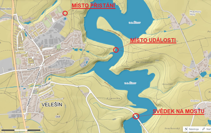 Illustration 1 of 4 from ÚZPLN report CZ-21-0184: Incident aircraft CH 7 Kompress Charlie at VODN (Nad í hladinou údolní nádrže Římov)