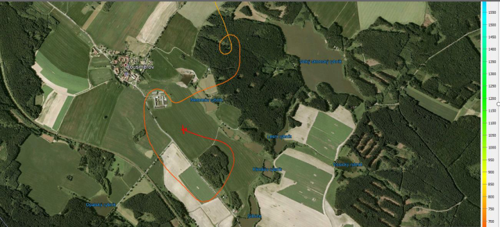 Illustration 1 of 3 from ÚZPLN report CZ-20-0315: Event aircraft L 13 A Blaník at POLE (u obce Rousměrov)
