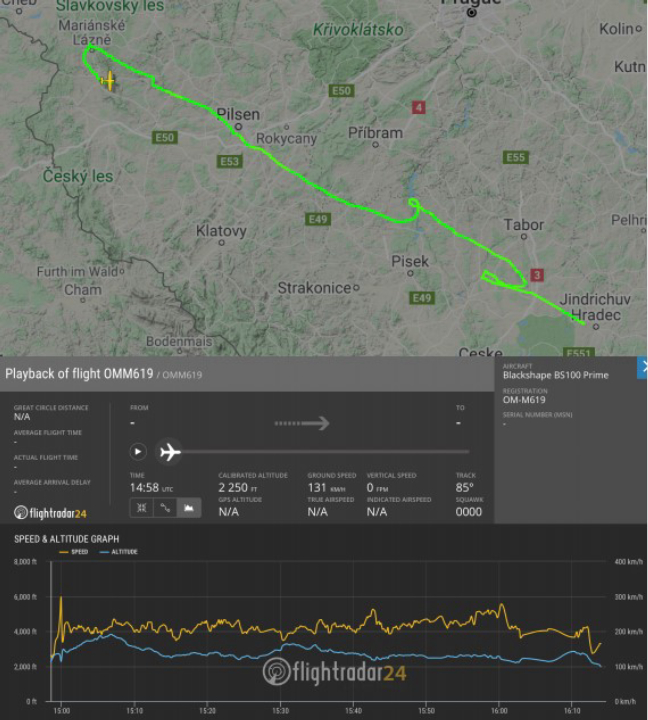 Illustration 2 of 4 from ÚZPLN report CZ-20-0276: Event aircraft Blackshape BS100 Prime at LKJH (Jindřichův Hradec)