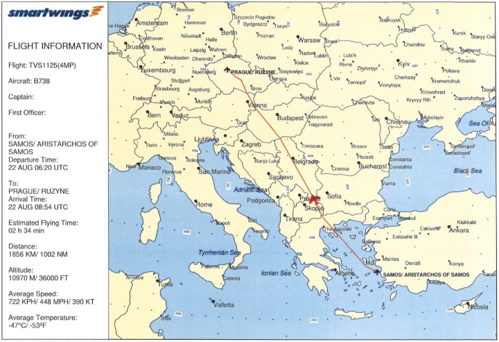 Ilustrace 1 z 15 ze zprávy ÚZPLN CZ-19-0776: Incident letounu Boeing 737-800 - 8CX na LKPR (PRAHA/Ruzyně)