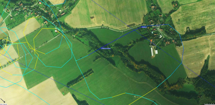 Ilustrace 1 z 6 ze zprávy ÚZPLN UZPLN-511: Událost letadla SZD-48-1 "Jantar Standard 2" - 2 km NE Dobrušky