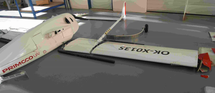 Ilustrace 1 z 4 ze zprávy ÚZPLN UZPLN-468: Událost letadla Bezpilotní systém PRIMOCO UAV MODEL ONE - 100 na LETI (ATZ ště Příbram)
