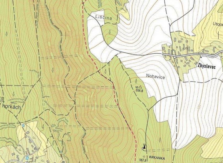 Ilustrace 1 z 2 ze zprávy ÚZPLN UZPLN-464: Událost letadla VSO -10 na PADN (500 m záě obce Zbyslavec)