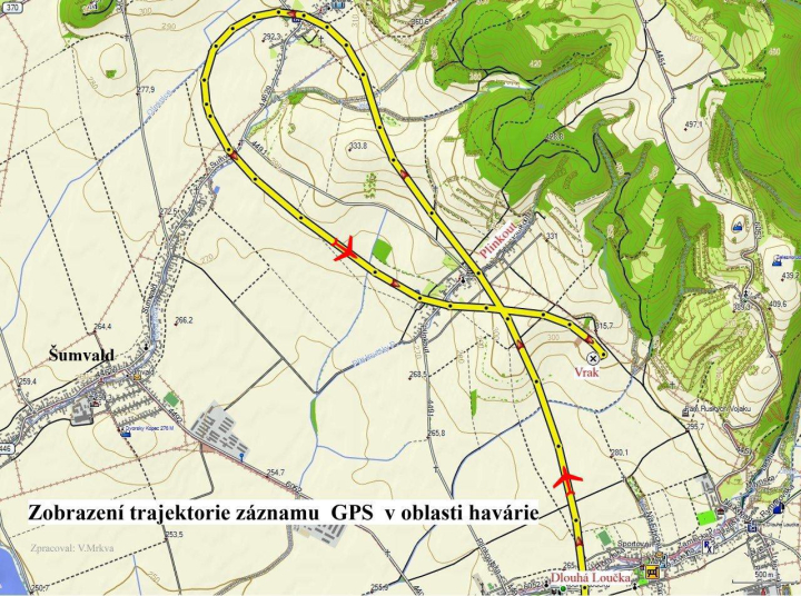 Ilustrace 1 z 5 ze zprávy ÚZPLN UZPLN-462: Událost letadla EV -97R a NG4 VIA - Dlouhá Loučka