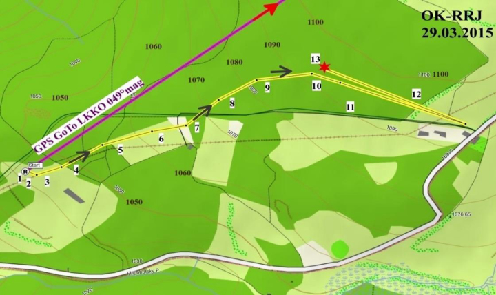 Ilustrace 3 z 3 ze zprávy ÚZPLN UZPLN-425: Událost letadla R 44 RAVEN II na PADN (Les 0,4 km záě osady Filipova Huť)